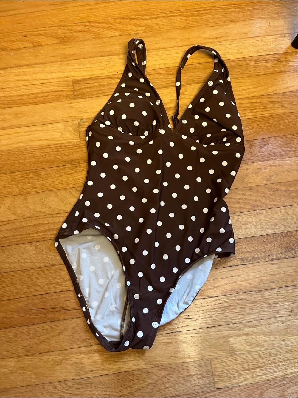 Shade & Shore Brown Polka Dot Swim One-Piece